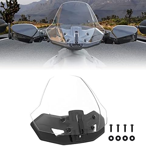 LDEETXY Adjustable Front Windshield for Can-Am Ryker, Front Translucent Clear Hard Coated Wind shield for Can Am Ryker All Models Accessories Replace #219401032 #219401023 #219400771 Cover