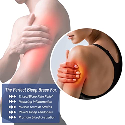 Tismod Arm Brace,Upper Arm Support Compression Bicep Tendonitis Brace Pain Relief For Bicep＆Tricep And Muscle Strains Relax Muscles After Exercise Fit Men＆Women (Size M) #TOP2
