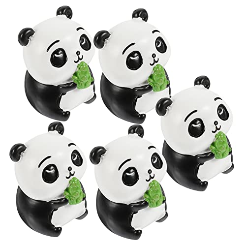 Ornement de Jardin d'intérieur et de Bureau : 5 pandas miniatures en résine CLMJHG