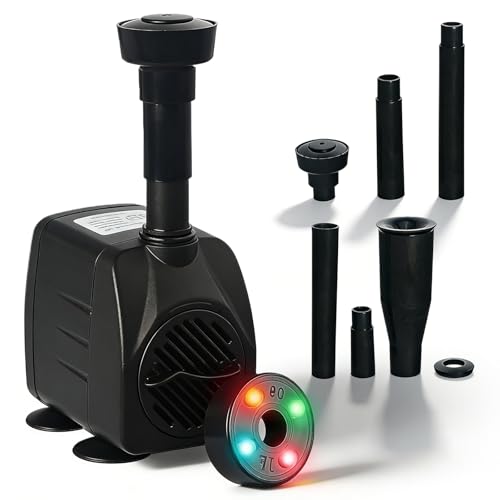 Pompe de Bassin Exterieur 220V, Pompe à Eau Submersible, Pompe à Eau Ultra Silencieuse Pompe de Bassin Submersible, Aquarium Silencieuse, Pompe pour Fontaine...