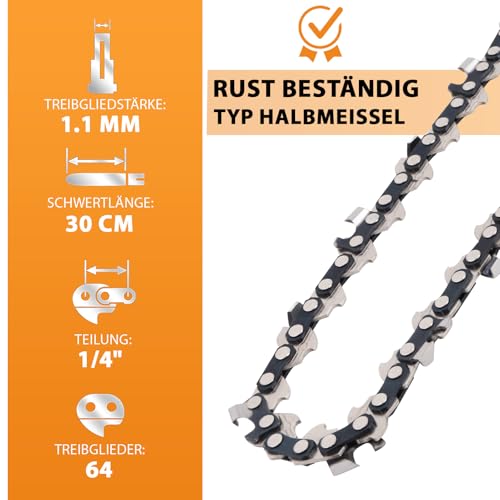 Chaîne de tronçonneuse 30 cm pour réparer la coupe des modèles MSA 140 70