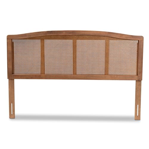 Baxton Studio Marieke Mid-Century Modern Ash Wanut Finished Wood and Synthetic Rattan Queen Size Headboard - Thumbnail 4