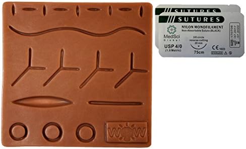 Suturing Training Small Brown Small (Suturing Pad & 2X 4-0 Nylons)