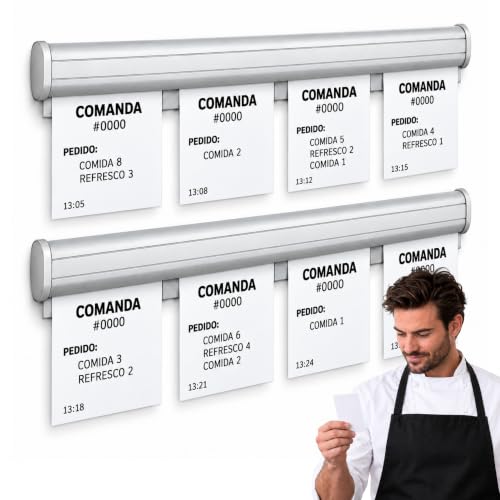 Barra de Pedidos, Soporte Comandero Aluminio Autoadhesivo, 2 Unidades