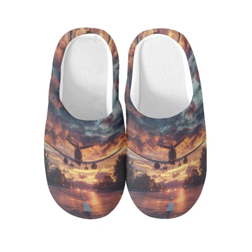 Chaussons en coton antidérapants Avion maison et voyage
