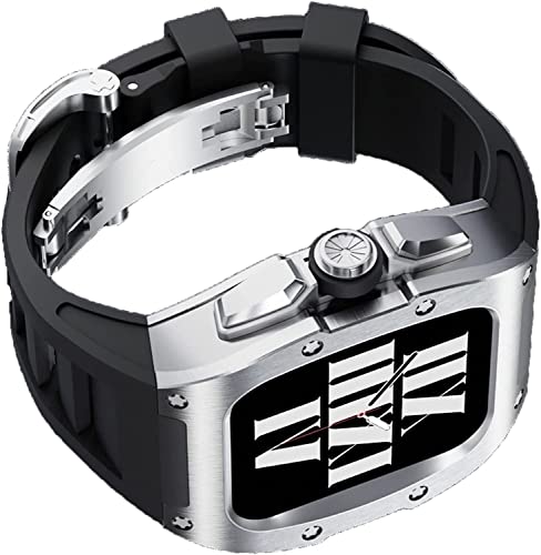 Boîtier de montre en alliage avec bracelet caoutchouc pour iWatch séries 8 7 6 5 4