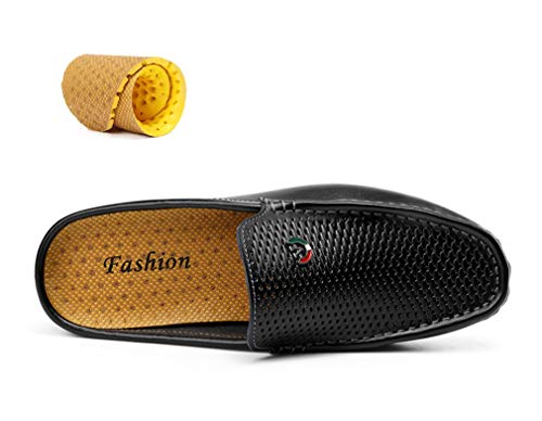 Men's Classic Leather Slippers Office Casual House Slip On Backless Loafers4