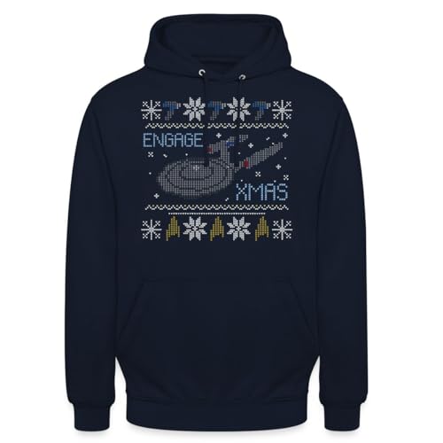 Spreadshirt Star Trek Discovery Ugly X-Mas Engage Unisex Hoodie, 4XL,...