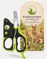 Kaninchenwiese Krallenschere für Kaninchen & Meerschweinchen – Nagelschere aus Edelstahl mit Licht
