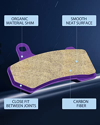 Carbon Fiber Brake Pads Eccpp Motorcycle Replacement Front And Rear Braking Pads Kits Set For 2008-2014 Flhtcu Ultra Classic Electra Glide #TOP2