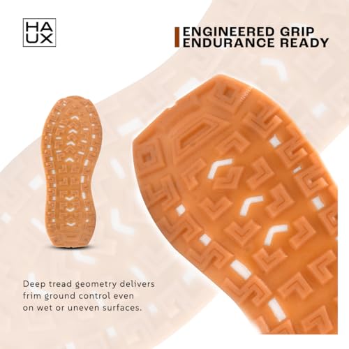 Image of HAUX Men's Slip-On Running Shoes | Lightweight Sports Sneakers with Memory Foam Cushioning | Walking, Gym, Jogging, Training | Ultra Comfort & Style