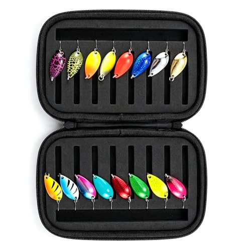 16 Pièces Cuillère de Pêche à la Truite Leurre pour...