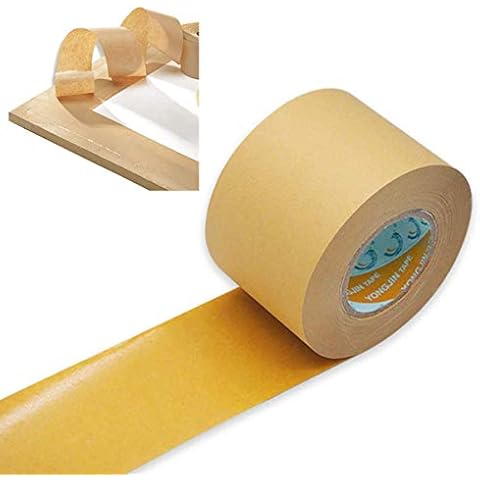 Auto-plaza 2'' inch (5cm) Wide, 55 Yd (50m) Lenth Self Adhesive Backing Tape Picture Framing Canvas Craft Brown Kraft Cover