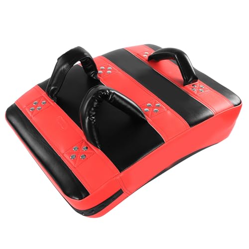 Taekwondo Kick Pad EVA Muay Thai Pads MMA Karate Kick Target Boxing Strike Equipment Curved Arm Pad Focus Shield 21.7 x 15.7 in (Black-Red) - Thumbnail 7