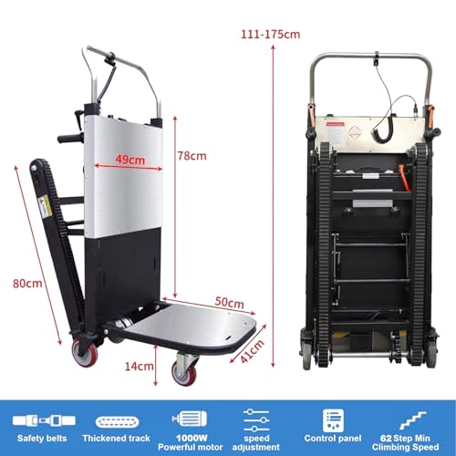 1000W Carretilla eléctrica para escaleras 1102 lbs miniatura 2