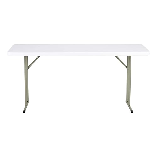 Miniatura 11 de Norwood Commercial Furniture Mesa de entrenamiento plegable para interiores y exteriores, de 5 pies, mesa rectangular de plástico moldeado por