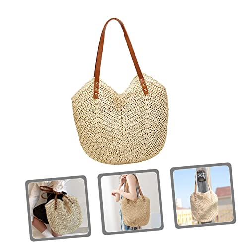 Women Hand-woven Straw Tote Bag Fashion Summer Beach Shoulder Bag Woven Design for Women for Vacation and Casual Outings4