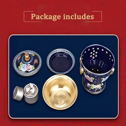 Olla china de cobre para fondue y cocción con tapa miniatura 3