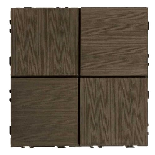 タンスのゲン ウッドパネル 人工木 9枚セット 0.8平米用 ジョイント式 ベランダタイル ジョイントパネル 30×30cm 正方形 【クロス】ブラウン 42310014(100594)