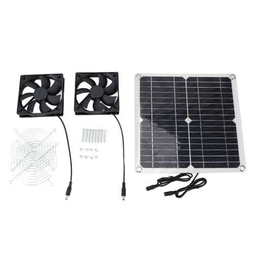 Kit de ventilador extractor con energía solar de 14 W, silencioso, versátil, con motor fiable y panel solar, ideal para el hogar, la cocina y el baño.