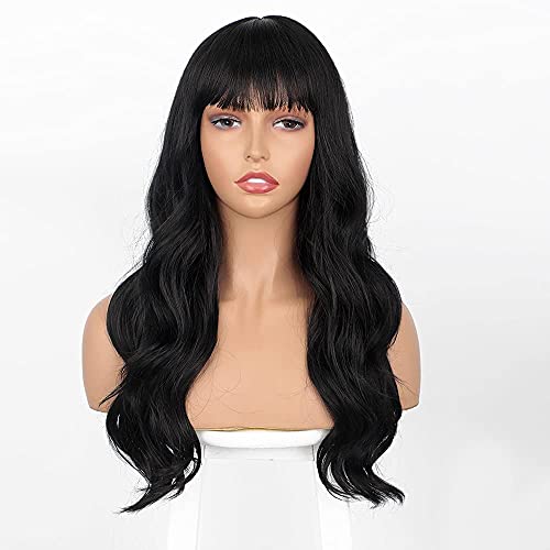 Image of Tressedup hair Black long curly with bangs