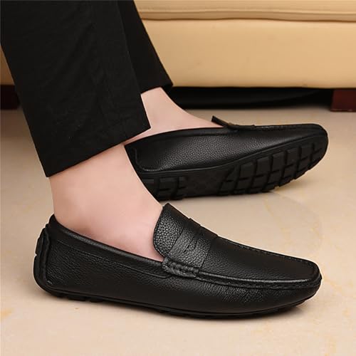 MWX Men's Dress Loafers Black Casual Slip On Shoes Fashion Soft Lightweight Boat Shoes3