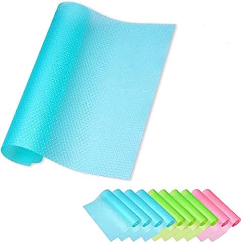 10 PCS Refrigerator Pad Salad Veg Fresh Liner Shelves Non Slip Fridge Mat Washable DIY Non-Adhesive Antibacterial Antifouling Pads Placemats Cupboard,Shoe,Table,Drawer Mat (3 Mixed Colors,45*29cm) Cover