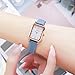 TOOCAT Women Wrist Watch Mini Ultra-Thin Elegant Simple Square Quartz Watches with Leather Strap 30M Waterproof Analog Watches for Females Students Ladies (Blue Rose Gold)