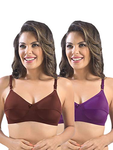 Image of SONARI Womens Cotton Everyday Bra | Non Padded, Wire Free, Comfortable Bra with Seamed Cups | Medium Coverage, Hook and Eye Closure for Everyday Wear | Adjustable Strap for a Customized Fit - Loreal