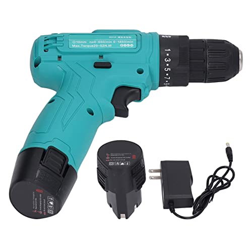 TOOLSGO 12V Cordless Electric Drill High Power Impact Drill DIY Power Screwdriver US Plug AC100-240V for Home Workshop Garage Woodworking Repairs Use