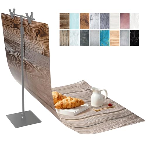 8PCS Photo Backdrop Product Photography Backdrops,22x34In Wood Grain Patterns Small Flat Lay Seamless Paper Background Props Tabletop Photo Shoot for Food Jewelry Cosmetics