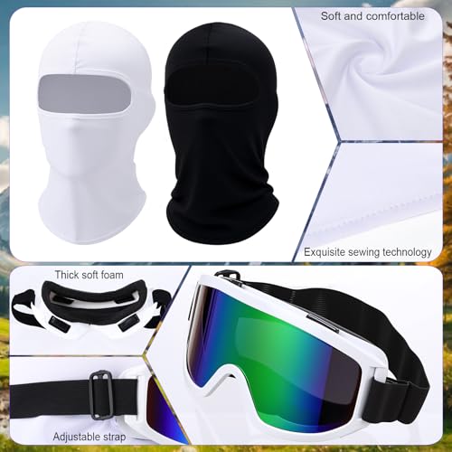 Image of Chicingyou 2 Pack Dirt Bike Goggles with 2 Balaclava Masks, Atv Motocross Motorcycle Goggles, UV Protection for Men Women
