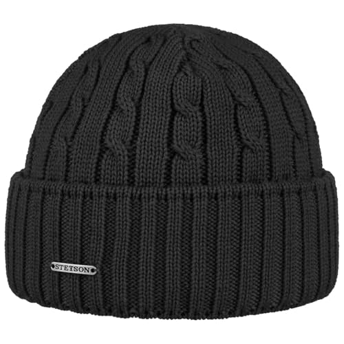 Bonnet en tricot Stetson Georgia laine hiver chaud unisexe à revers fabriqué en Allemagne