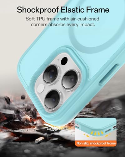 Image of UNBREAKcable Magnetic for iPhone 16 Pro Max Case 6.9-Inch, Compatible with MagSafe, Full Camera Protection, Built-in Magnetic Ring, Drop Protection Shockproof Slim Phone Cover - Mint Green