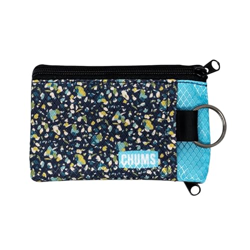 Chums Surfshorts Wallet - Lightweight Slim Wallet w/ RFID Blocking Card - Zippered, Minimalist Wallet w/Key Ring - Patterns