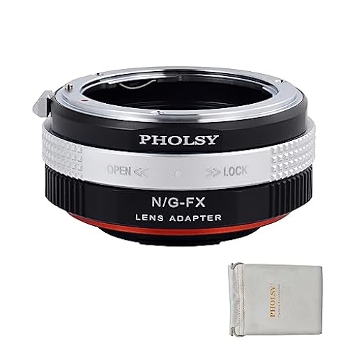 PHOLSY Adaptador de Objetivos con Apertura Anillo de Control para Lente de Montura Nikon F (G-Type) y Cuerpo de Cámara Fujifilm X Montura, X-H2S, X-Pro3, X-T5, X-T4, X-S20, X-S10, X-T30II, X-E4 etc. | Ya disponible en tu tienda friki favorita! En mundofriki.es!