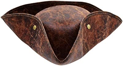 Adult Brown Pirate Tricorne Hat Tri 