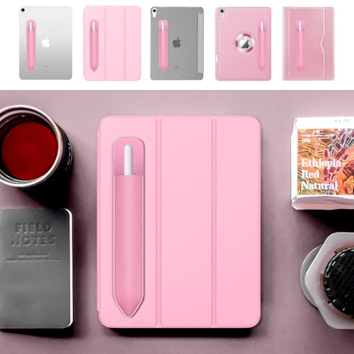 Image of MoKo Pencil Case Holder Sticker for Apple Pencil, 2Pcs Flowers Pink | Elastic Pencil Pocket Pouch, Adhesive Sleeve, Attached to iPad Case, For Pro /USB-C /1st /2nd Gen and Similarly Stylus Pens