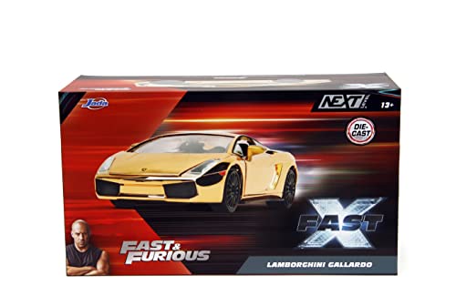 Image of Fast & Furious 1:24 Lamborghini Gallardo Gold Chrome Die-Cast Car, Toys for Kids and Adults