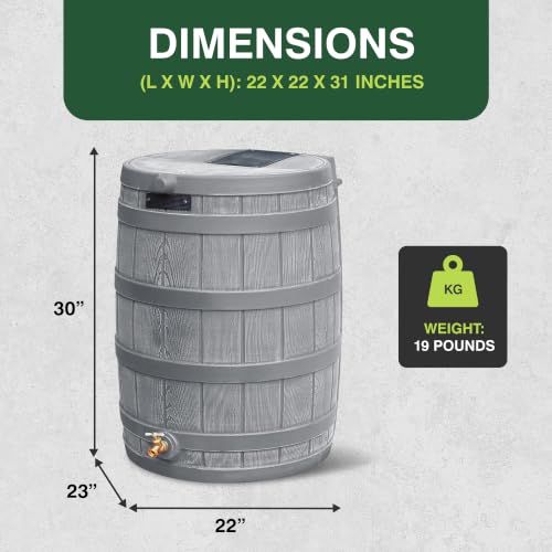 Image of Good Ideas Rain Wizard Water Collection Barrel, 50 Gallon, Gray