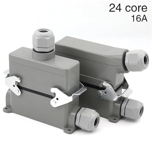Conector resistente HDC-HE-24-3/4 con enchufe industrial de aviación de 16A 2