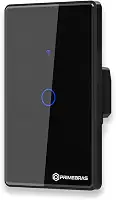 Interruptor Smart Wifi Inteligente Touch Primebras 1 Botão Preto