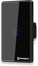 Interruptor Smart Wifi Inteligente Touch Primebras 1 Botão Preto