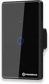 Interruptor Smart Wifi Inteligente Touch Primebras 1 Botão Preto