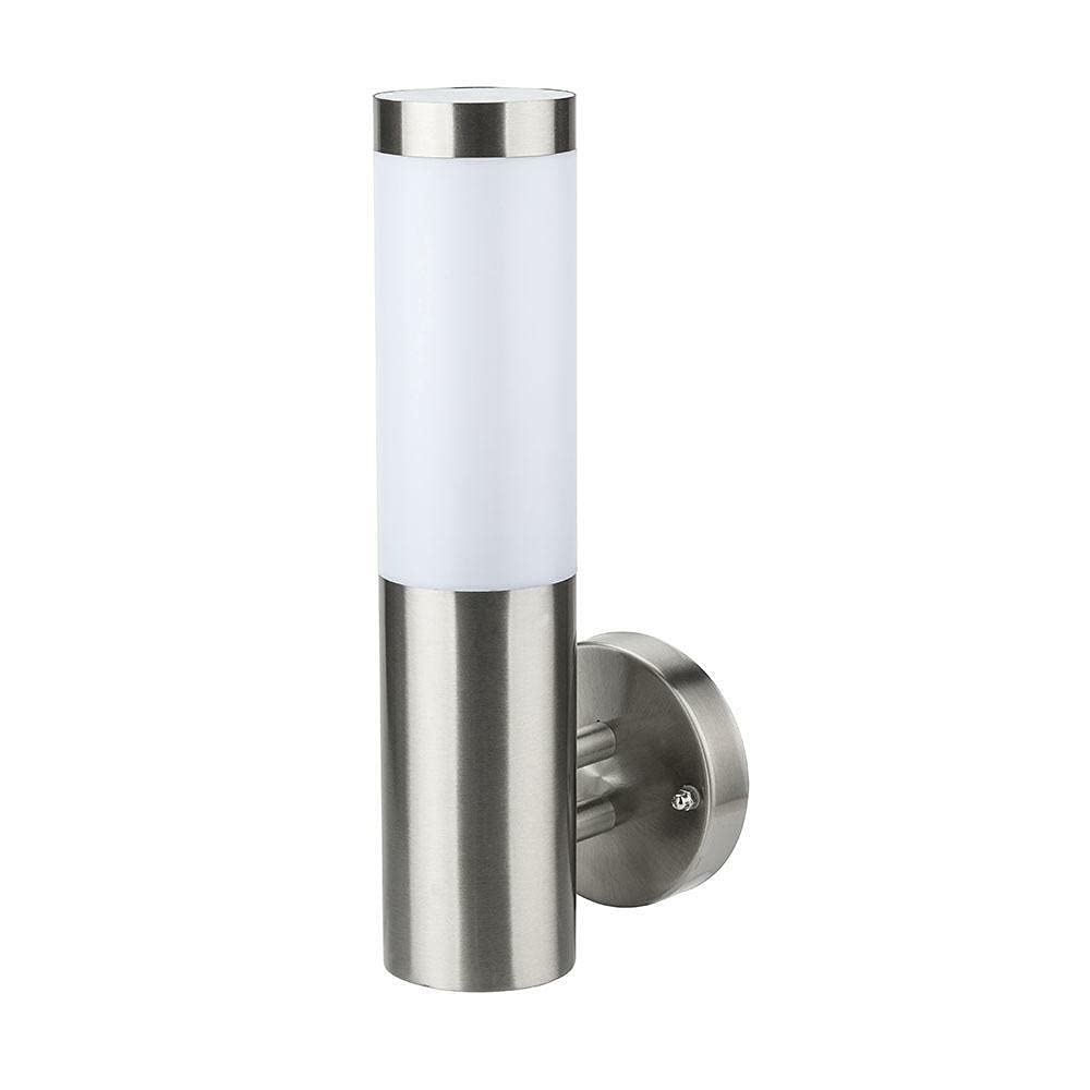 V-TAC Outdoor E27 Wall Lamp, Stainless Steel & White Finish, IP44 Waterproof, Max 60W