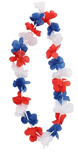 0207VPNDD6C ILOVEFANCYDRESS Union Jack LEI Flower Necklace - Hawaiian Themed British Union Jack Flag LEI Necklace