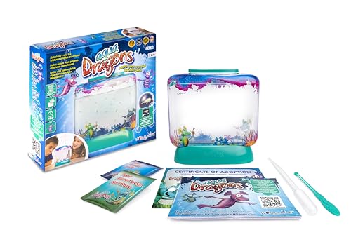 Kit di scoperta del mondo marino Aqua Dragons,Giocattolo educativo STEM,set per acquario, animale domestico facile da coltivare per i bambini Include vasca, cibo, uova, cucchiaio per nutrire e pipetta