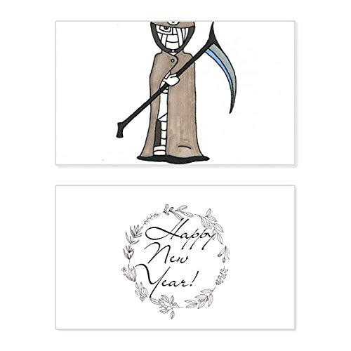 Tarjeta de Halloween Mummy Death Horus con tipografía artística en inglés