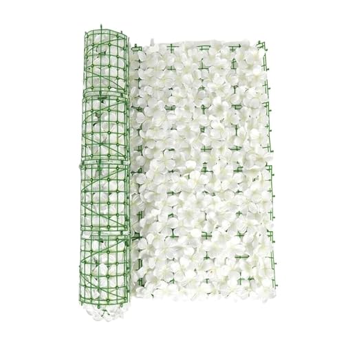 Flores artificiales de cerezo blanco: panel ocultación exterior, seto sintético para bodas 2