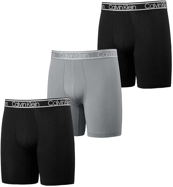 Calvin Klein Men`s Microfiber Boxer Briefs Pack of 3 (US, Alpha, Medium, Regular, Regular, BLACK/BLACK/GRAY)